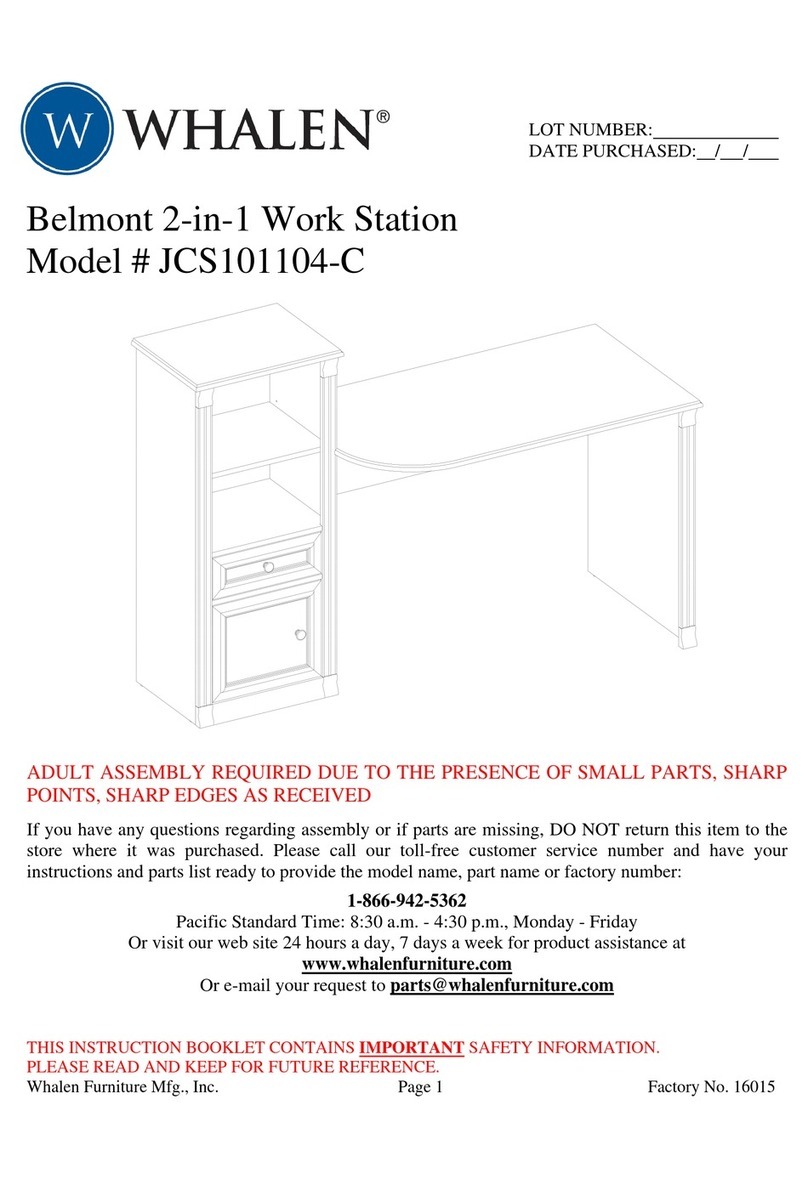 Whalen Belmont 2-in-1 Work Station user manual