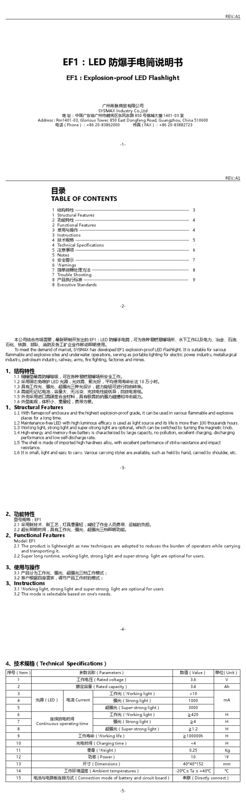 Sysmax ef1 manual