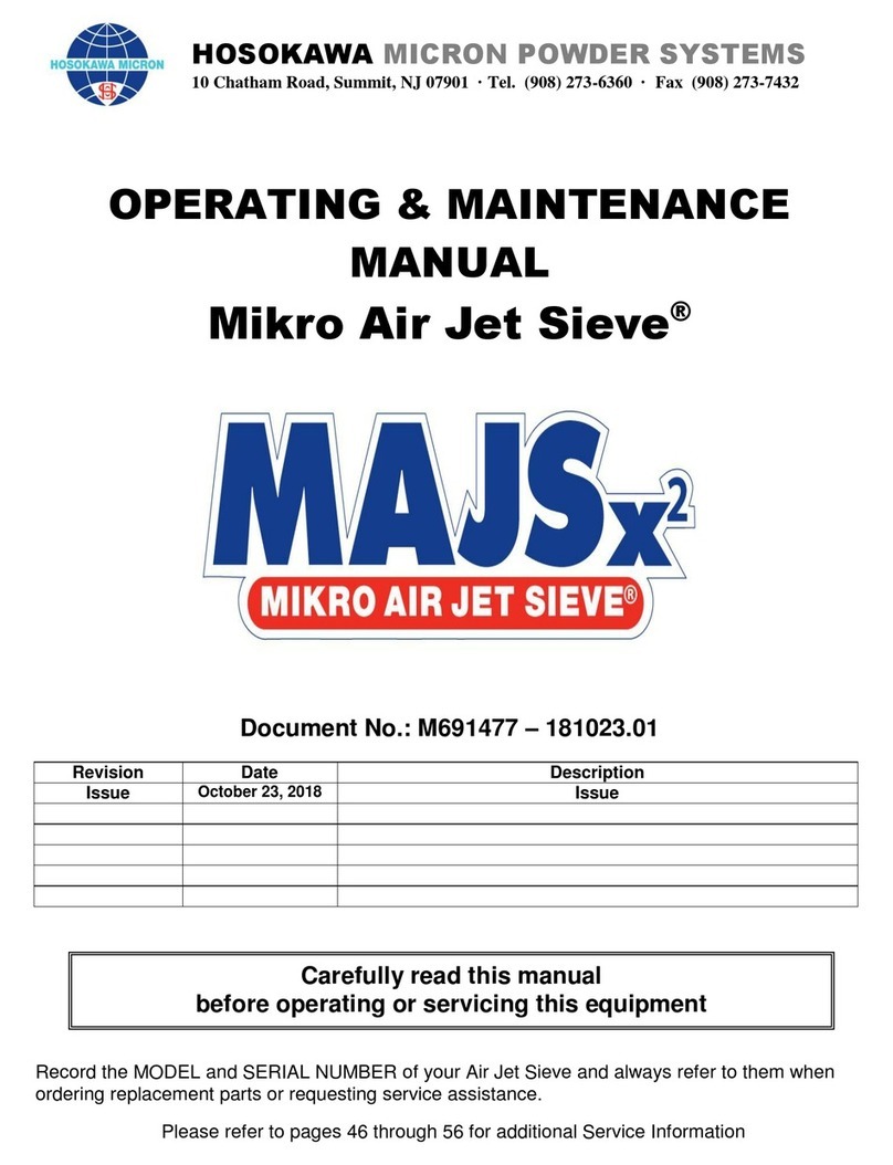 Hosokawa Micron Powder Systems Mikro Air Jet Sieve operating & maintenance manual Hosokawa Micron Powder Systems Mikro Air Jet Sieve operating & maintenance manual