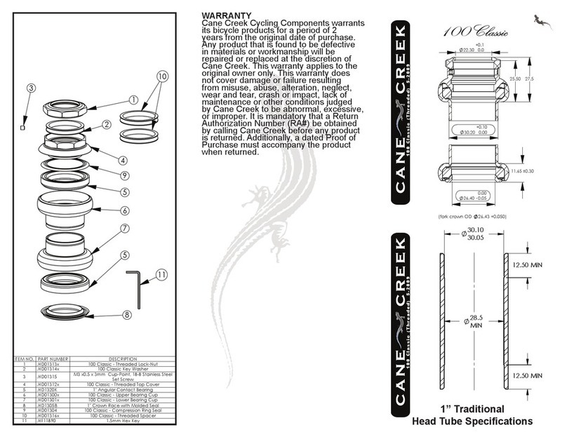 Cane Creek 100 Classic instruction manual