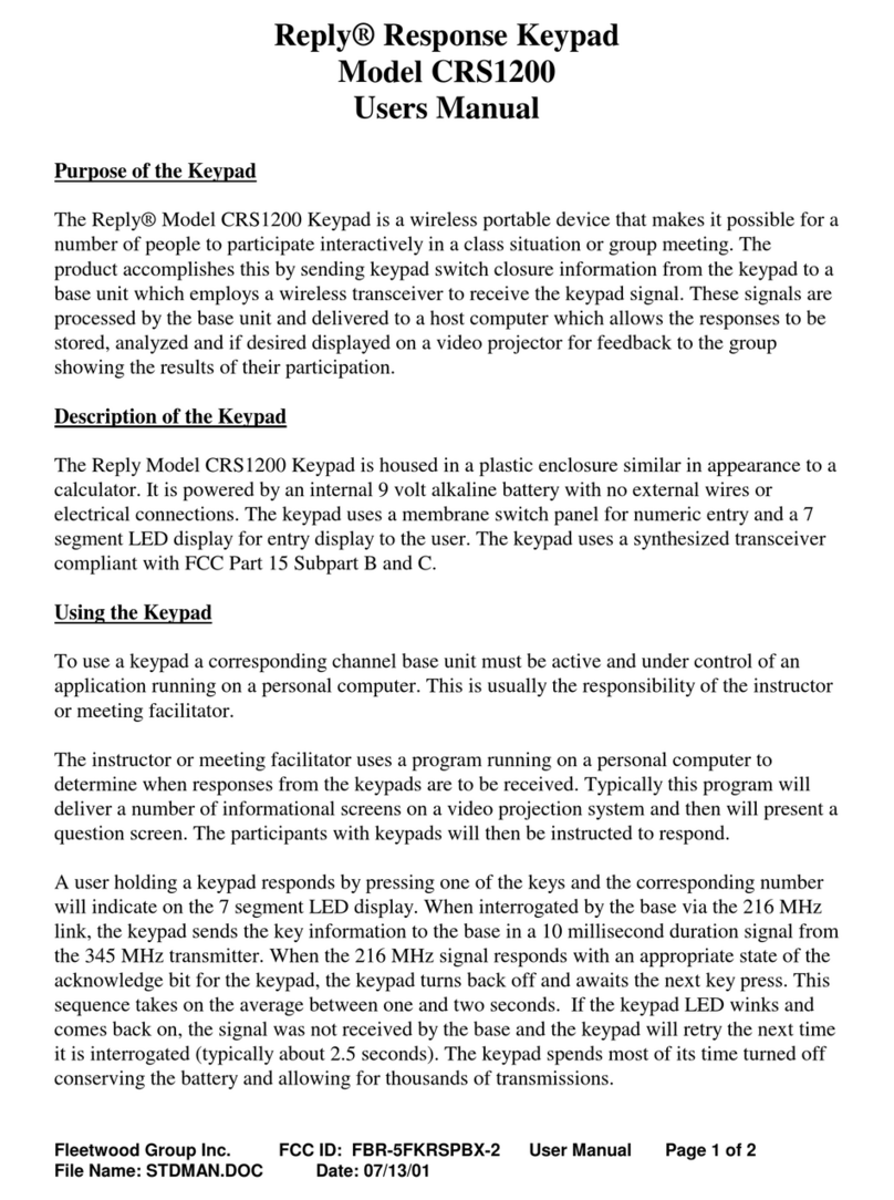 Fleetwood Reply CRS1200 user manual