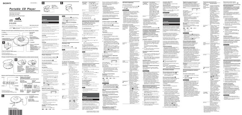 Sony Walkman D-EJ250 User manual