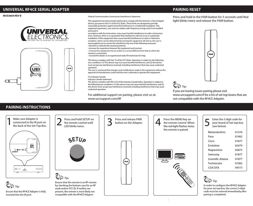Universal Electronics RF4CE Series manual