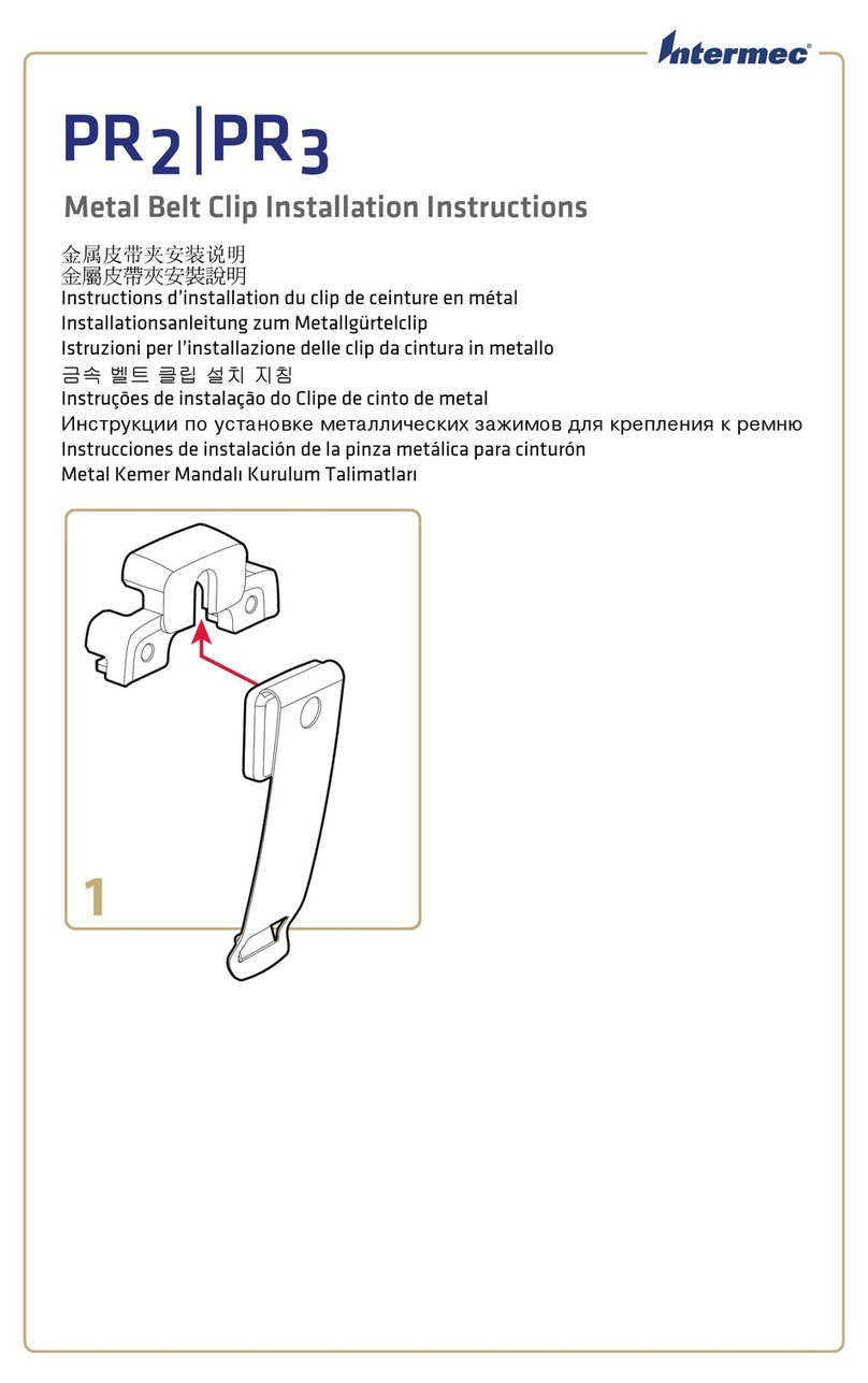 Intermec PR2 Metal Belt Clip Installation Instructions