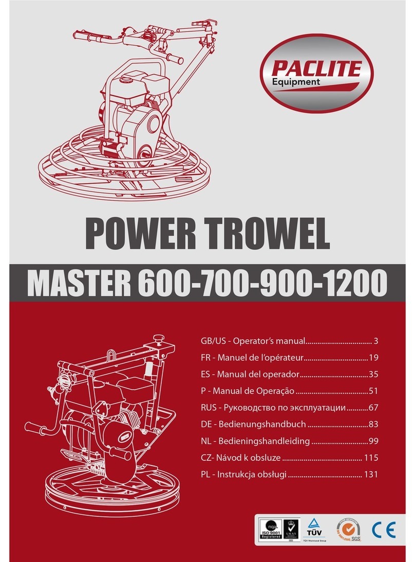 PACLITE Equipment MASTER 600 operating manual PACLITE Equipment MASTER 600 operating manual