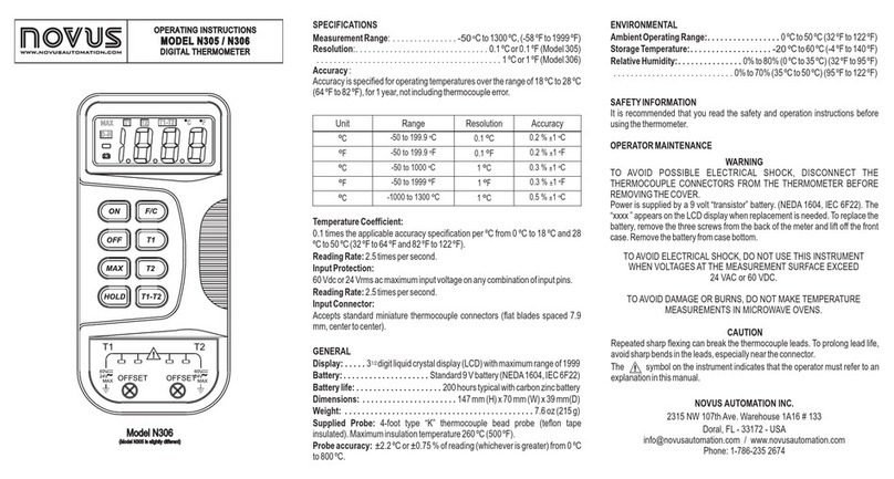 Novus N305 operating instructions