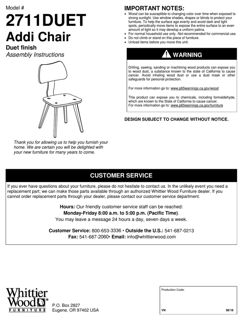 Whittier Wood Furniture 2711DUET Assembly instructions Whittier Wood Furniture 2711DUET Assembly instructions