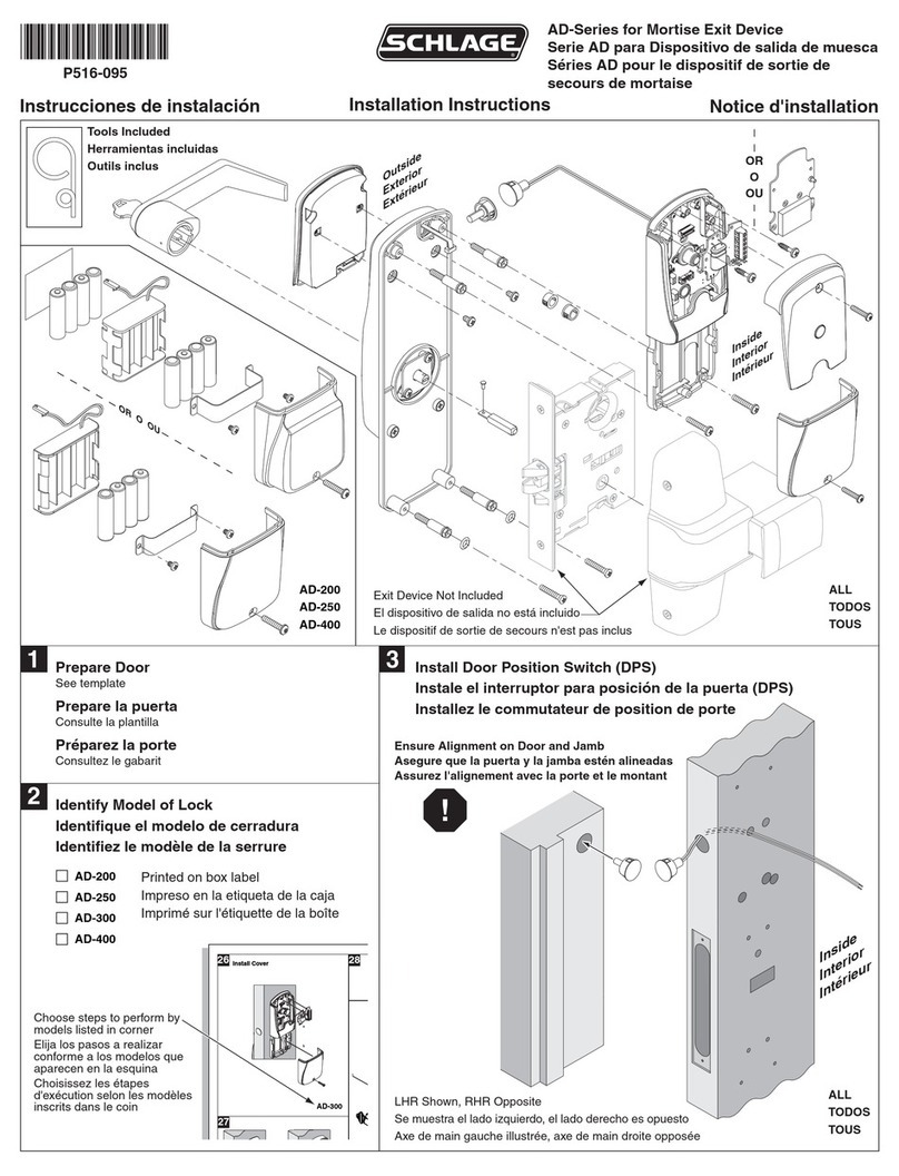 Schlage AD-Series installation instructions