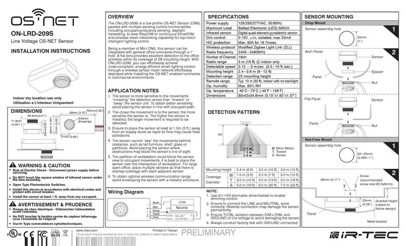 IR-Tec OS-NET ON-LRD-209S installation instructions
