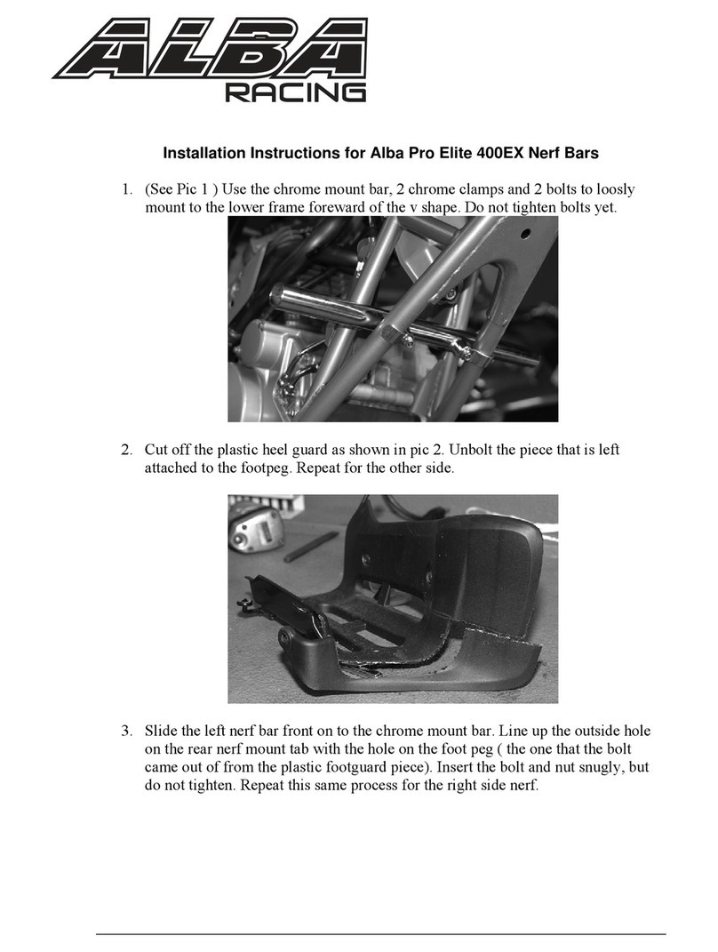 Alba Racing Pro elite 400EX installation instructions Alba Racing Pro elite 400EX installation instructions