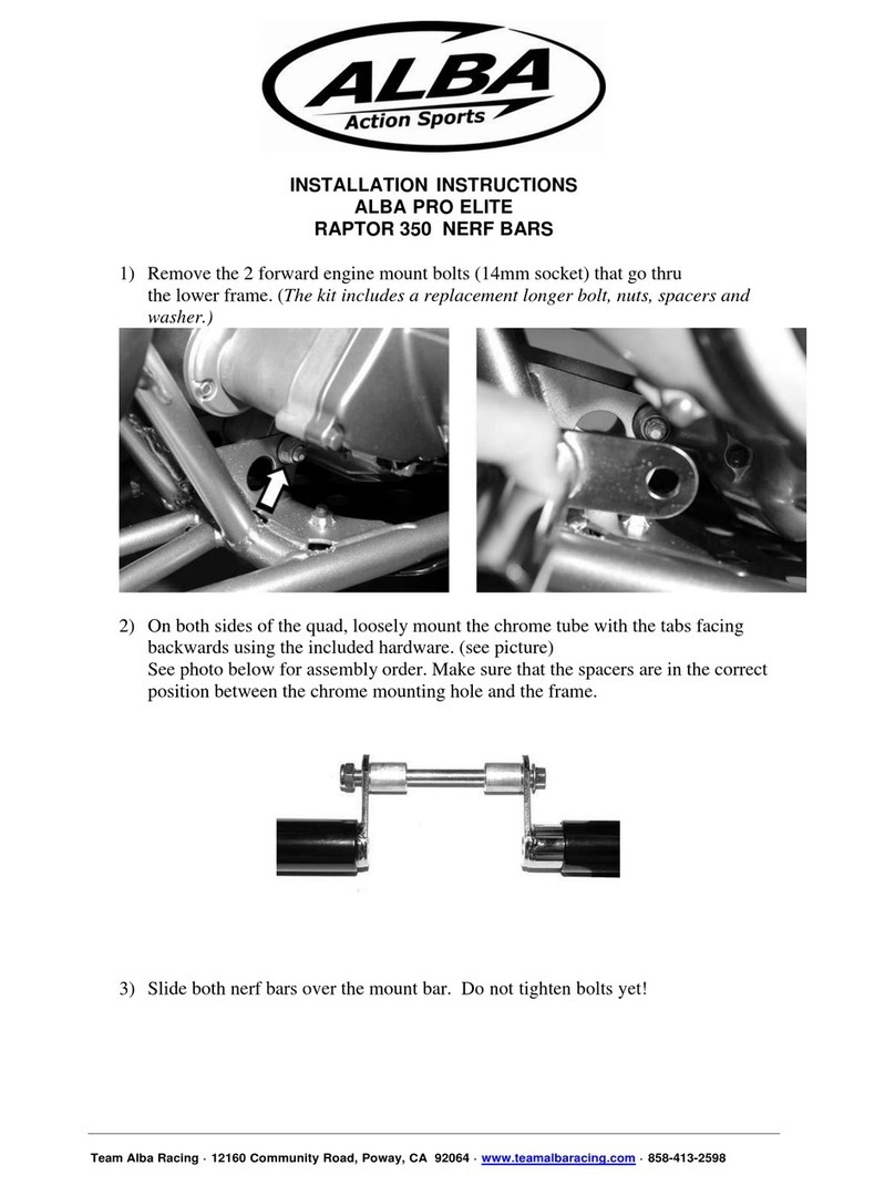 Alba Racing PRO ELITE RAPTOR 350 installation instructions Alba Racing PRO ELITE RAPTOR 350 installation instructions