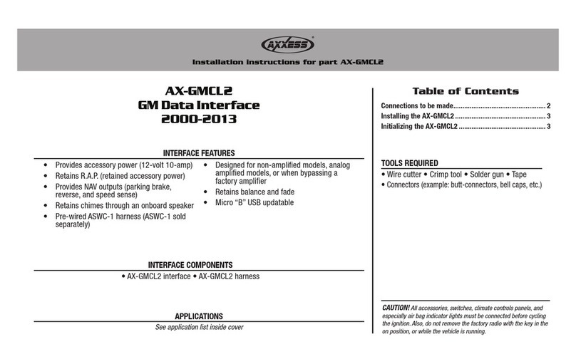 Axxess AX-GMCL2 Installation instructions manual