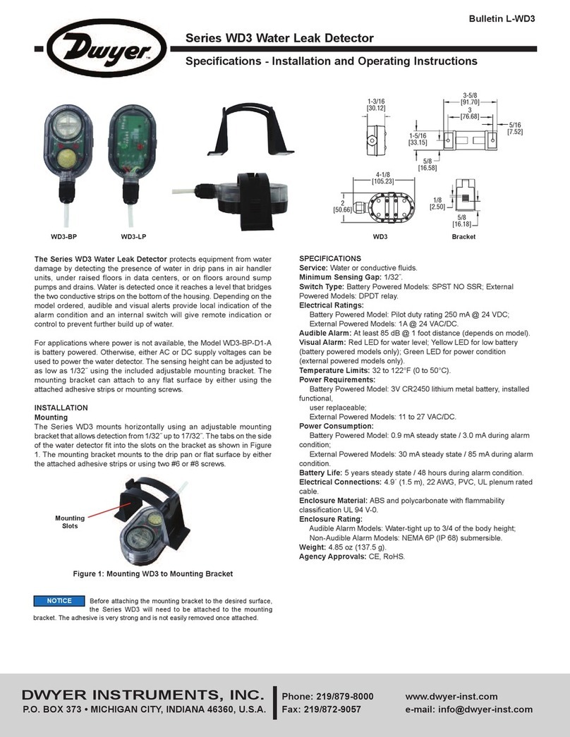 Dwyer Instruments WD3 Series Installation and operating instructions