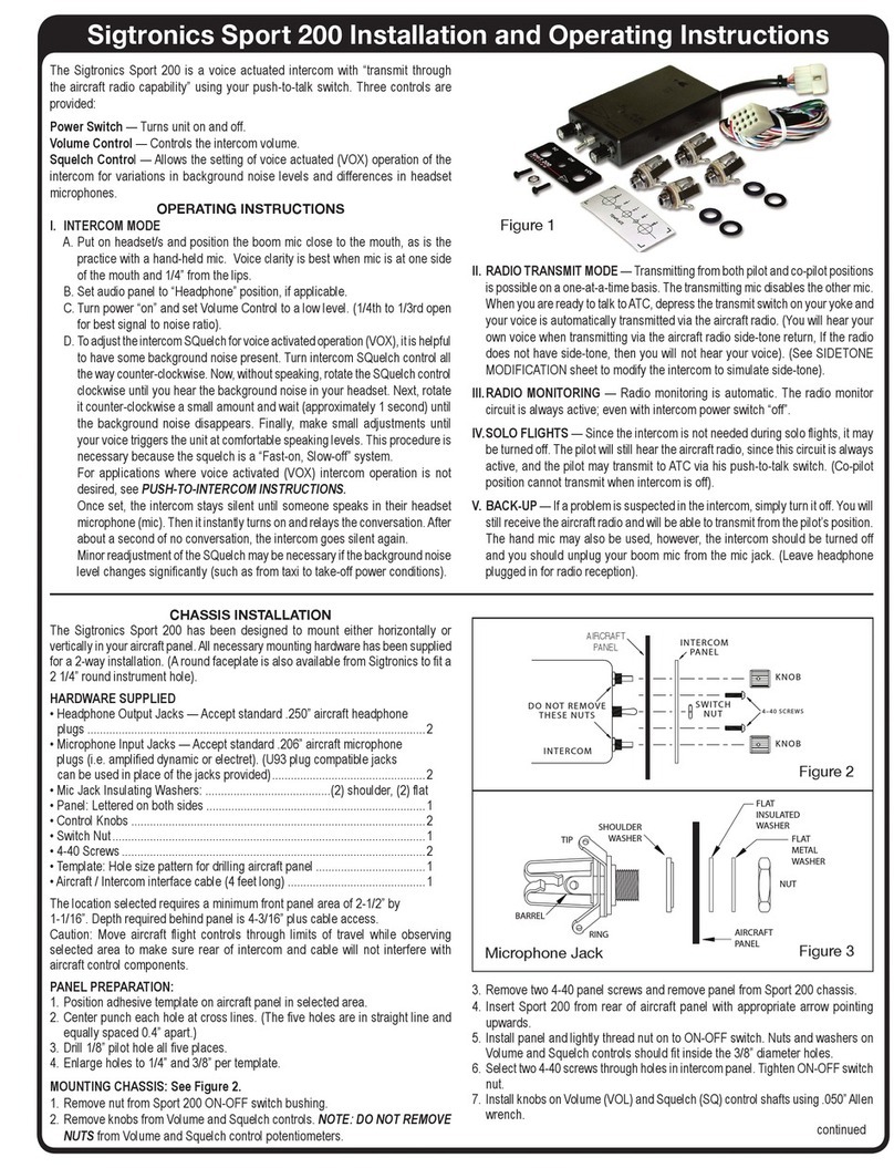 Sigtronics Sport 200 User manual