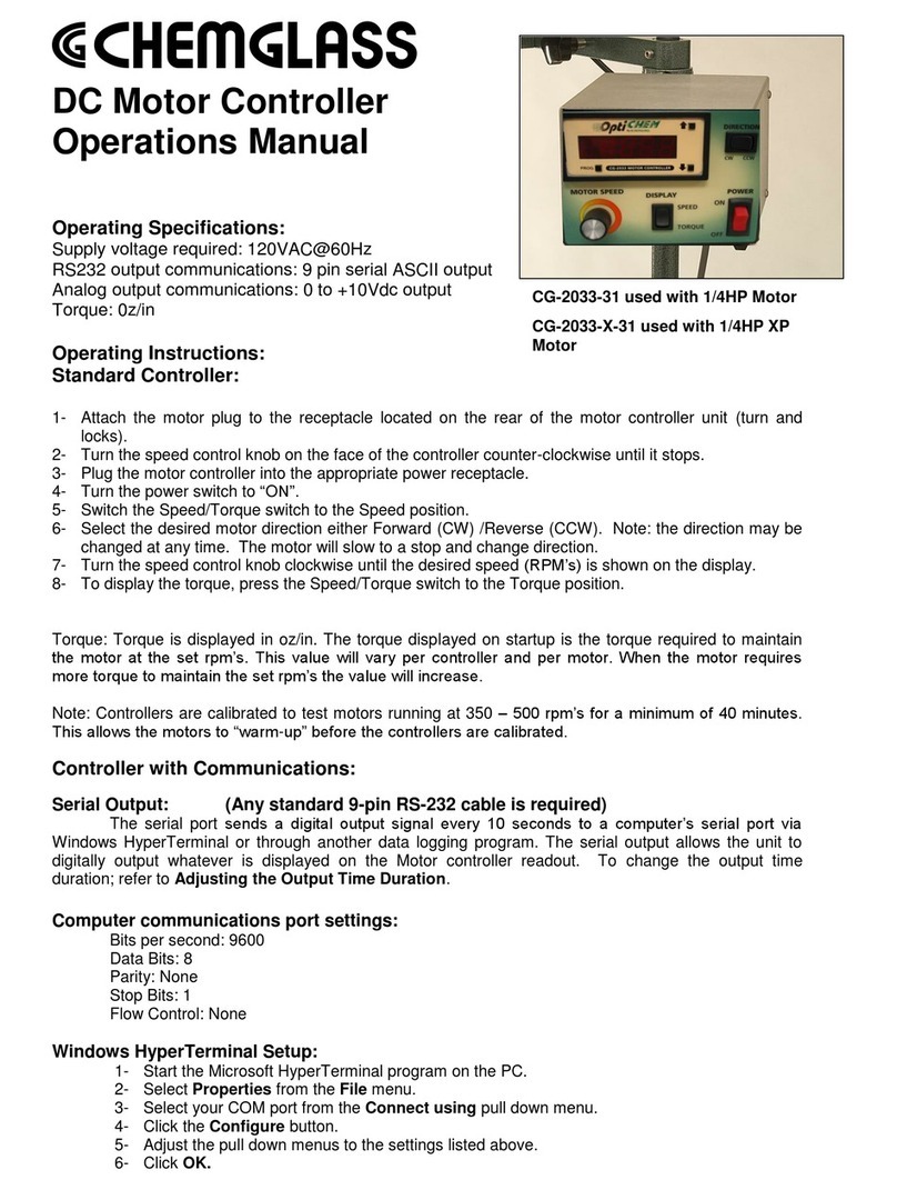 Chemglas CG-2033-31 Operation manual