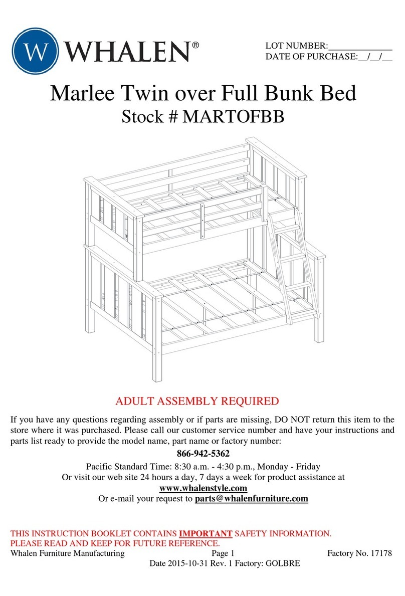 Whalen Marlee Twin over Full Bunk Bed User manual