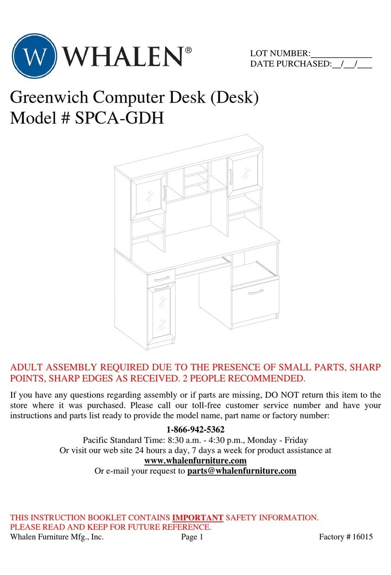 Whalen Greenwich Computer Desk instruction manual Whalen Greenwich Computer Desk instruction manual