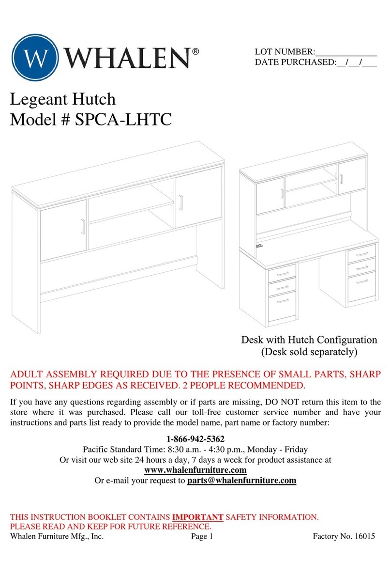 Whalen Legeant Hutch User manual