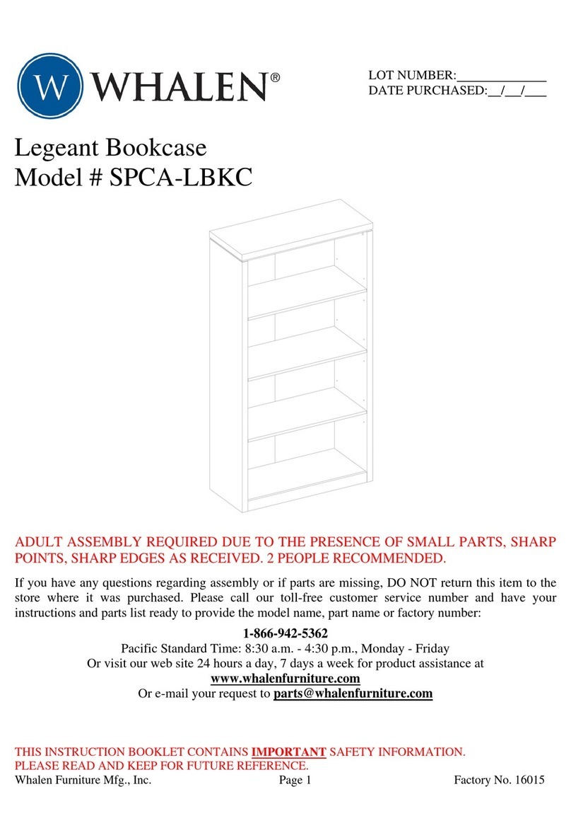 Whalen Legeant Bookcase User manual