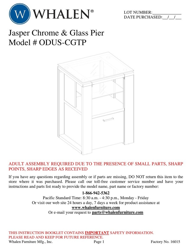 Whalen Jasper Chrome & Glass Pier User manual Whalen Jasper Chrome & Glass Pier User manual