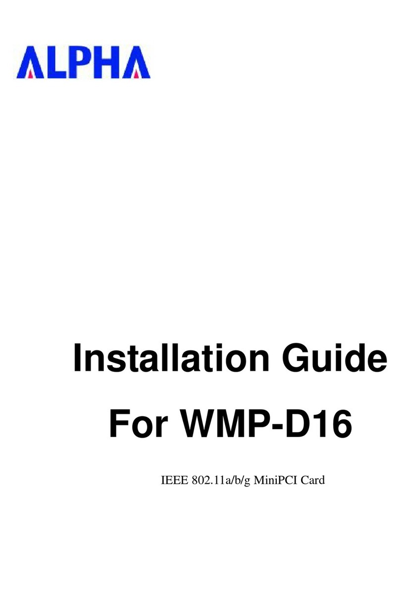 Alpha WMP-D16 Installation guides