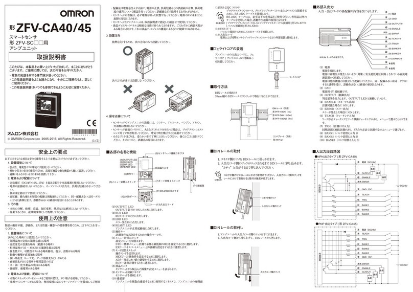 Omron ZFV-CA40 User manual