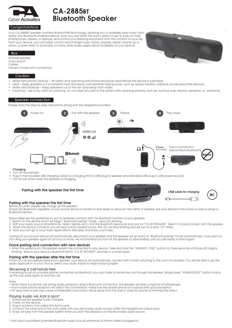 Cyber Acoustics CA-2885BT user manual
