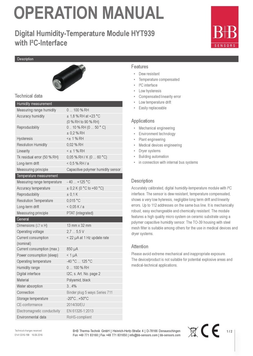 B+B HYT939 Operation manual