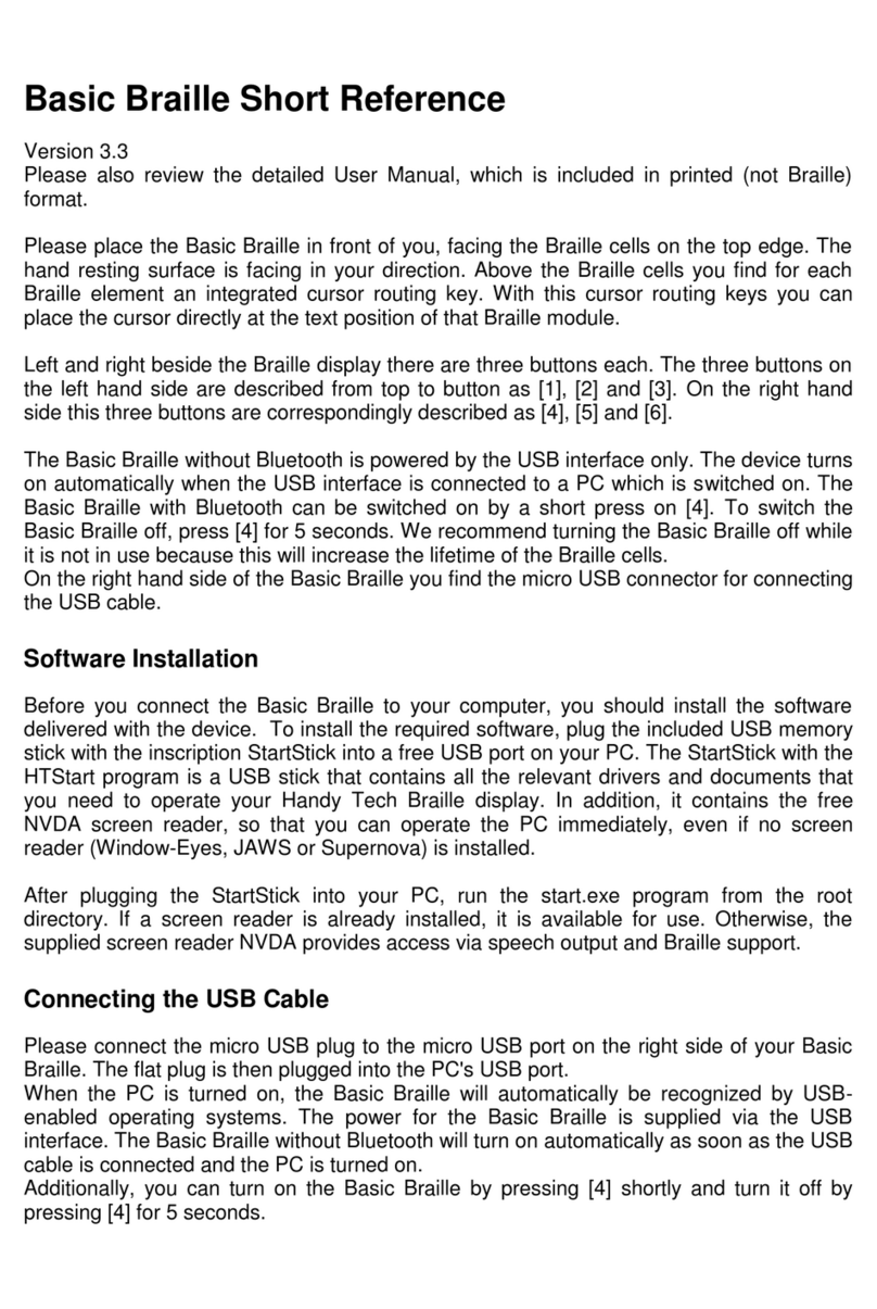 HandyTech Braille Wave User manual