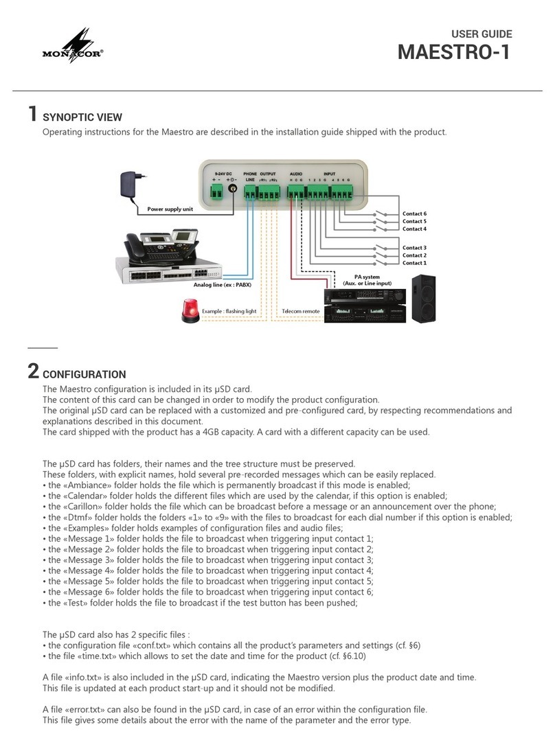 Monacor MAESTRO-1 User manual