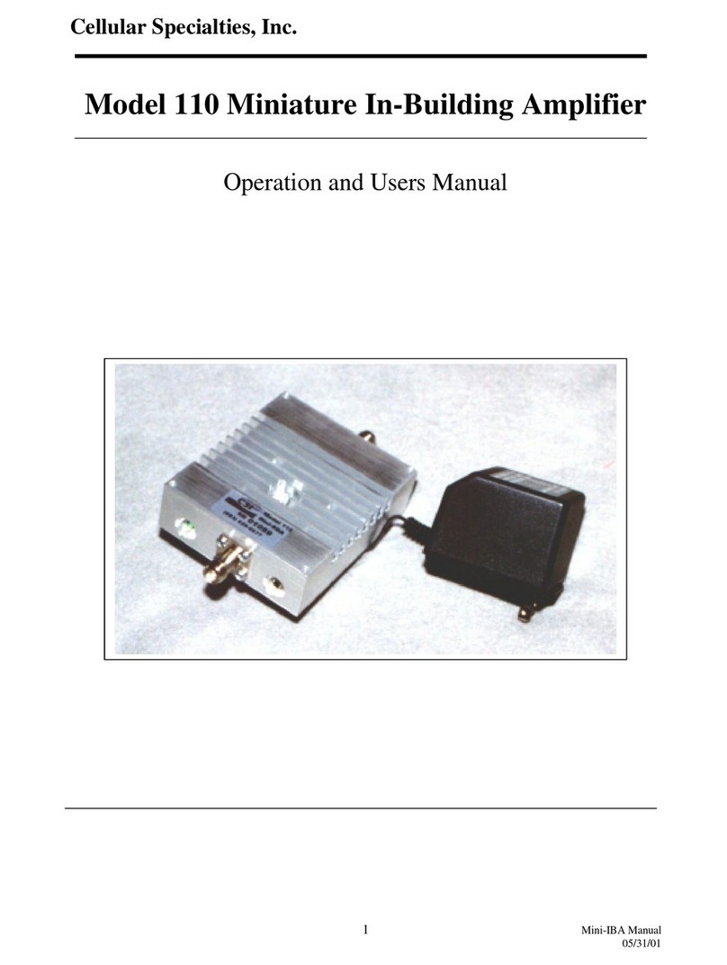 Cellular Specialties 110 Operation and Users Manual