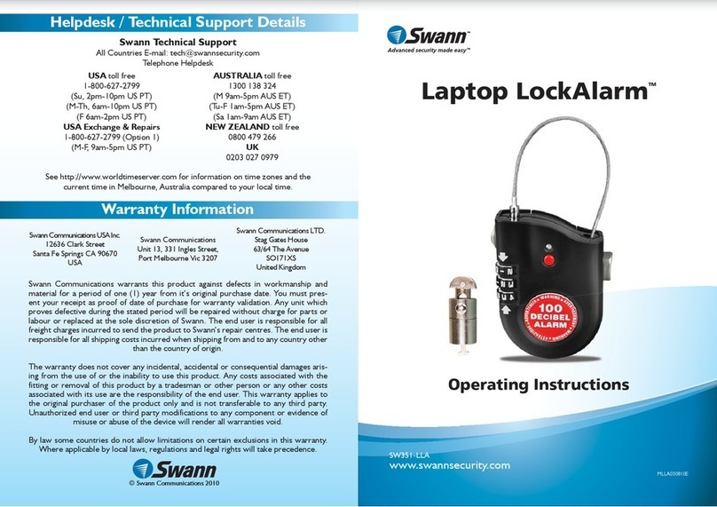 Swann LockAlarm SW351-LLA User manual