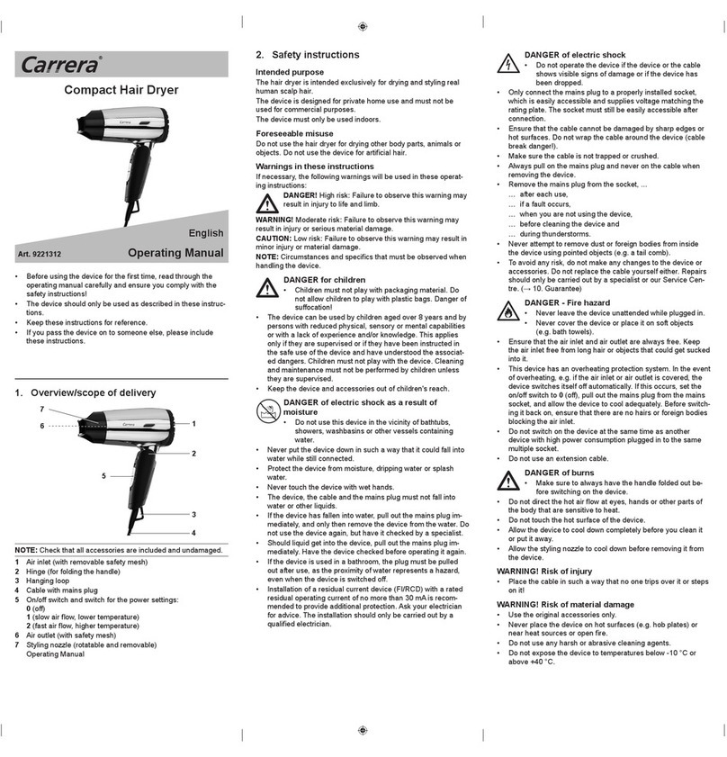 Carrera 9221312 operating manual