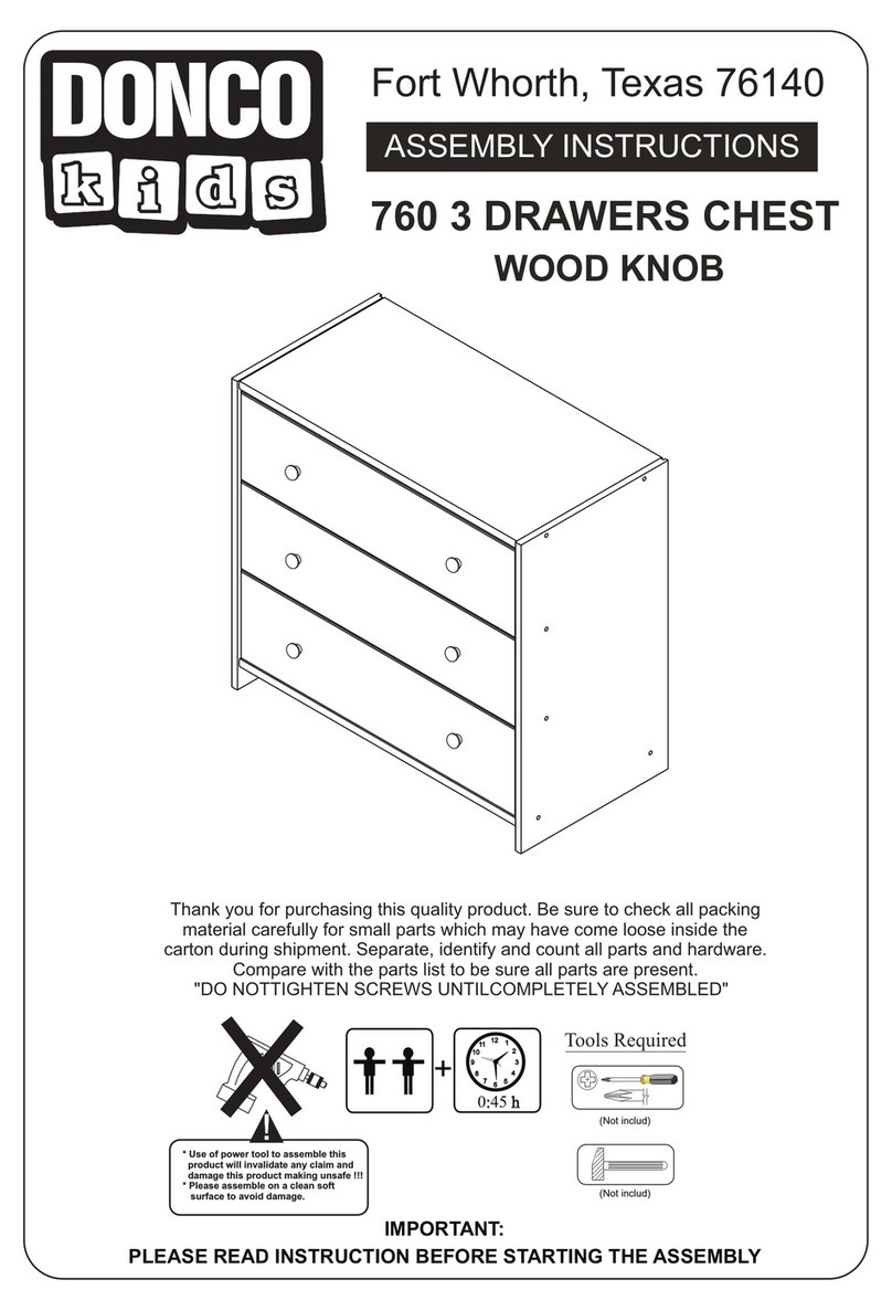 Donco kids 760 3 DRAWERS CHEST Assembly instructions Donco kids 760 3 DRAWERS CHEST Assembly instructions