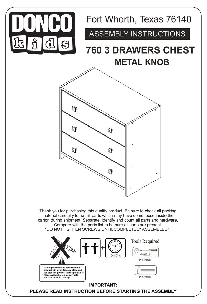 Donco kids 760 3 DRAWERS CHEST Assembly instructions