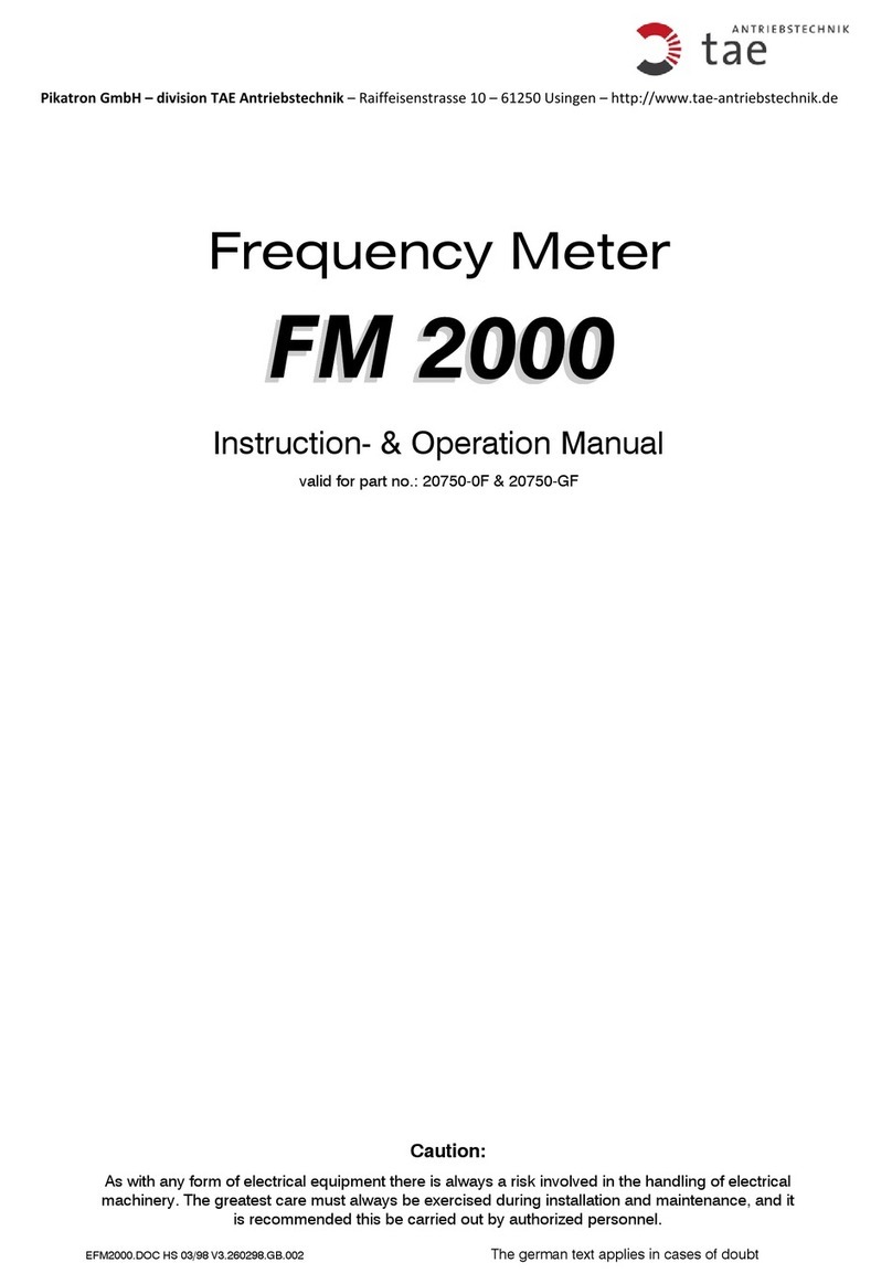 tae FM 2000 instruction & operation manual