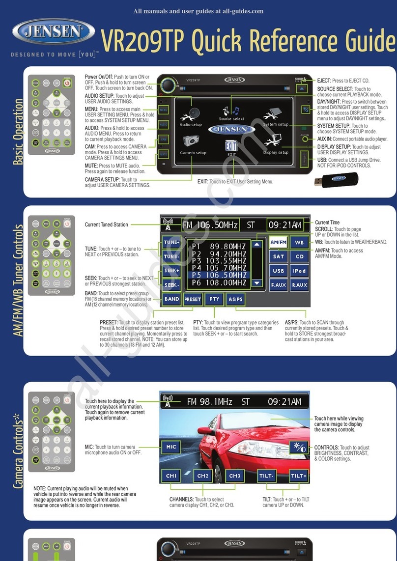 Jensen VR209TP User manual