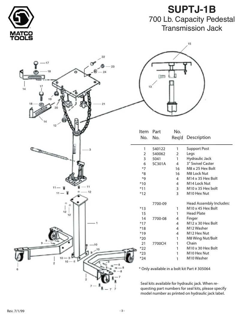Matco Tools SUPTJ-1B operating instructions