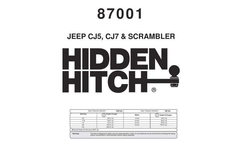 Hidden Hitch 87001 manual