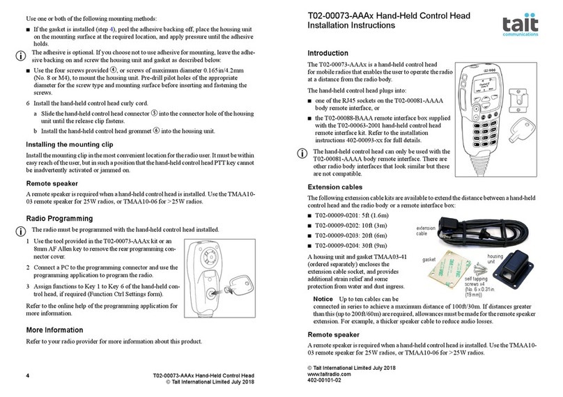 Tait T02-00073-AAAx installation instructions