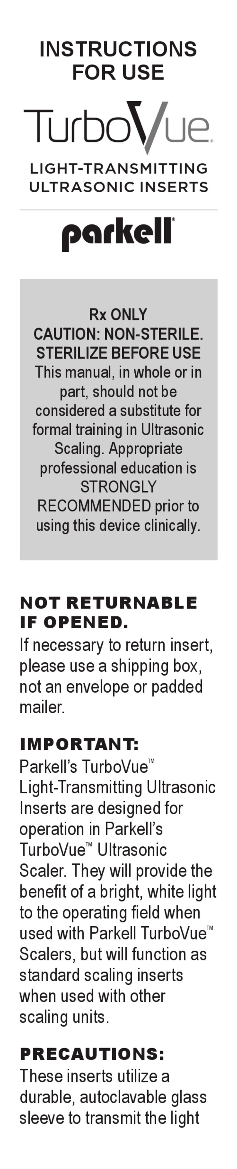 parkell TurboVue User manual