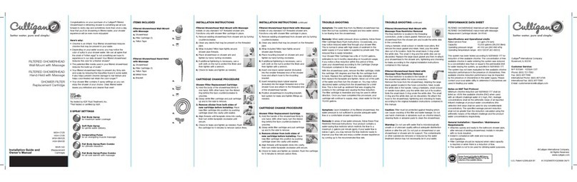 Culligan WSH-C125 Installation guide and owner's manual