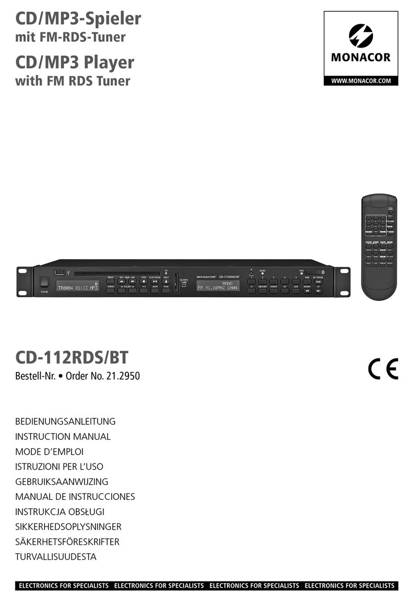 Monacor CD-112RDS/BT User manual