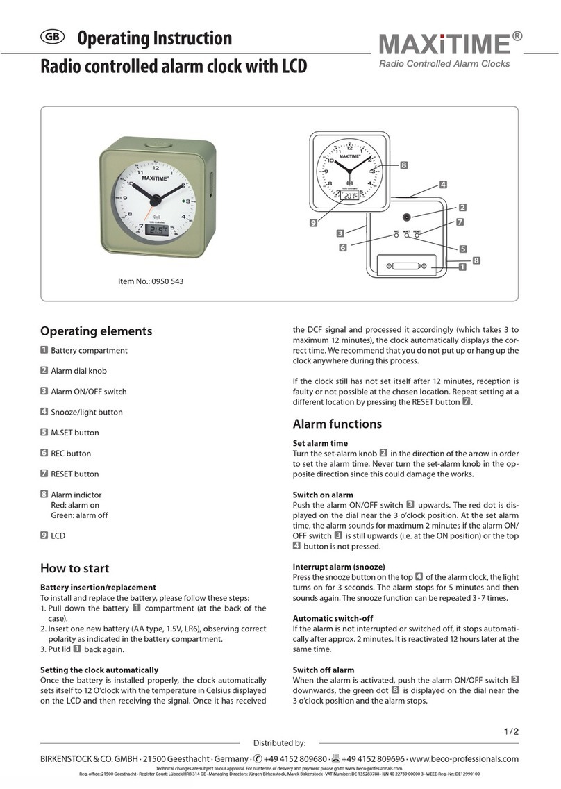 Maxitime 0950 543 Operating	 instruction