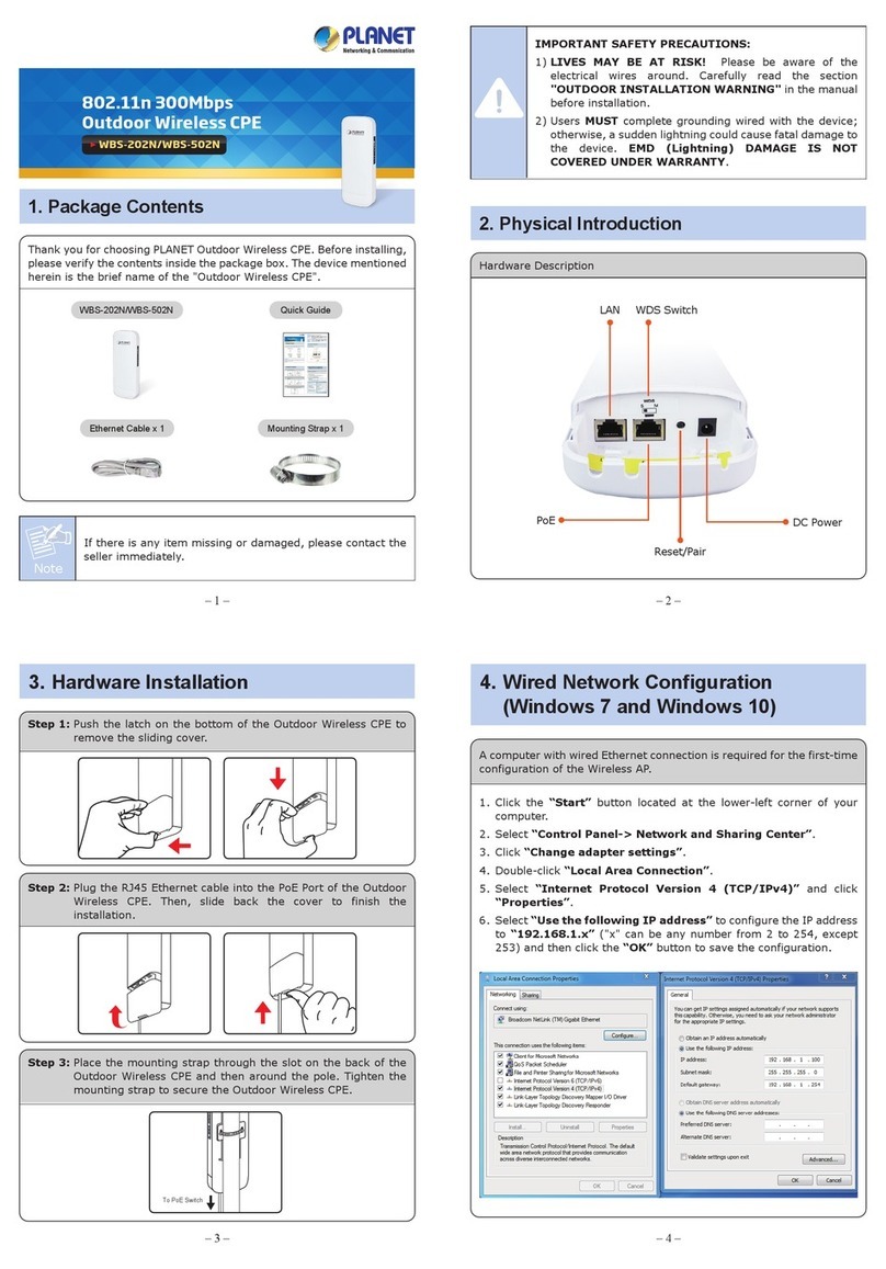 Planet Networking & Communication WBS-202N quick guide