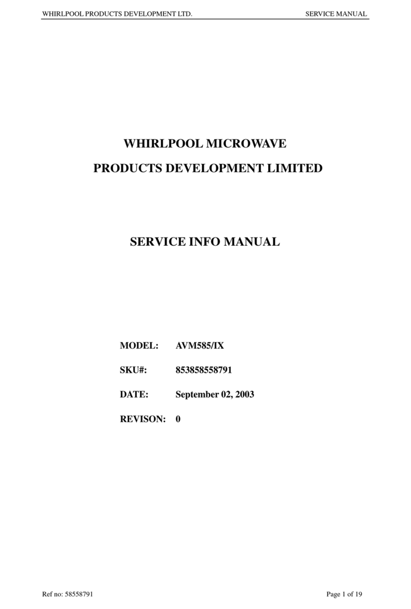 Whirlpool AVM585/IX SERVICE INFO MANUAL