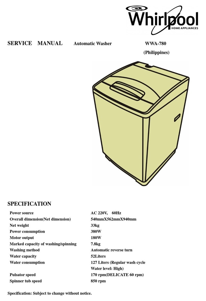 Whirlpool WWA-780 Service manual