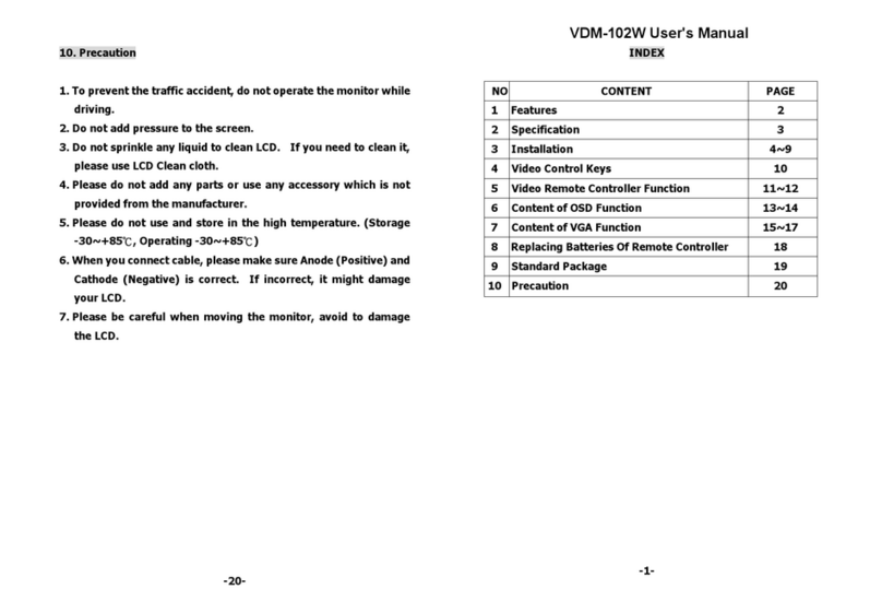 Sintrones VDM-102W User manual
