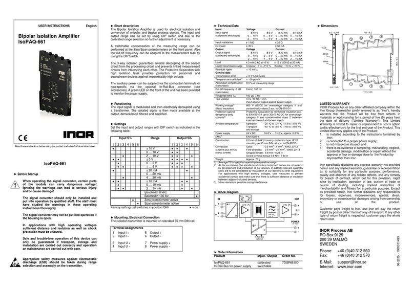 INOR IsoPAQ-661 User instructions