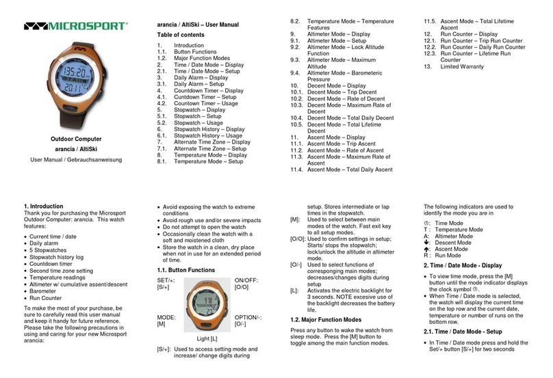 Microsport arancia User manual